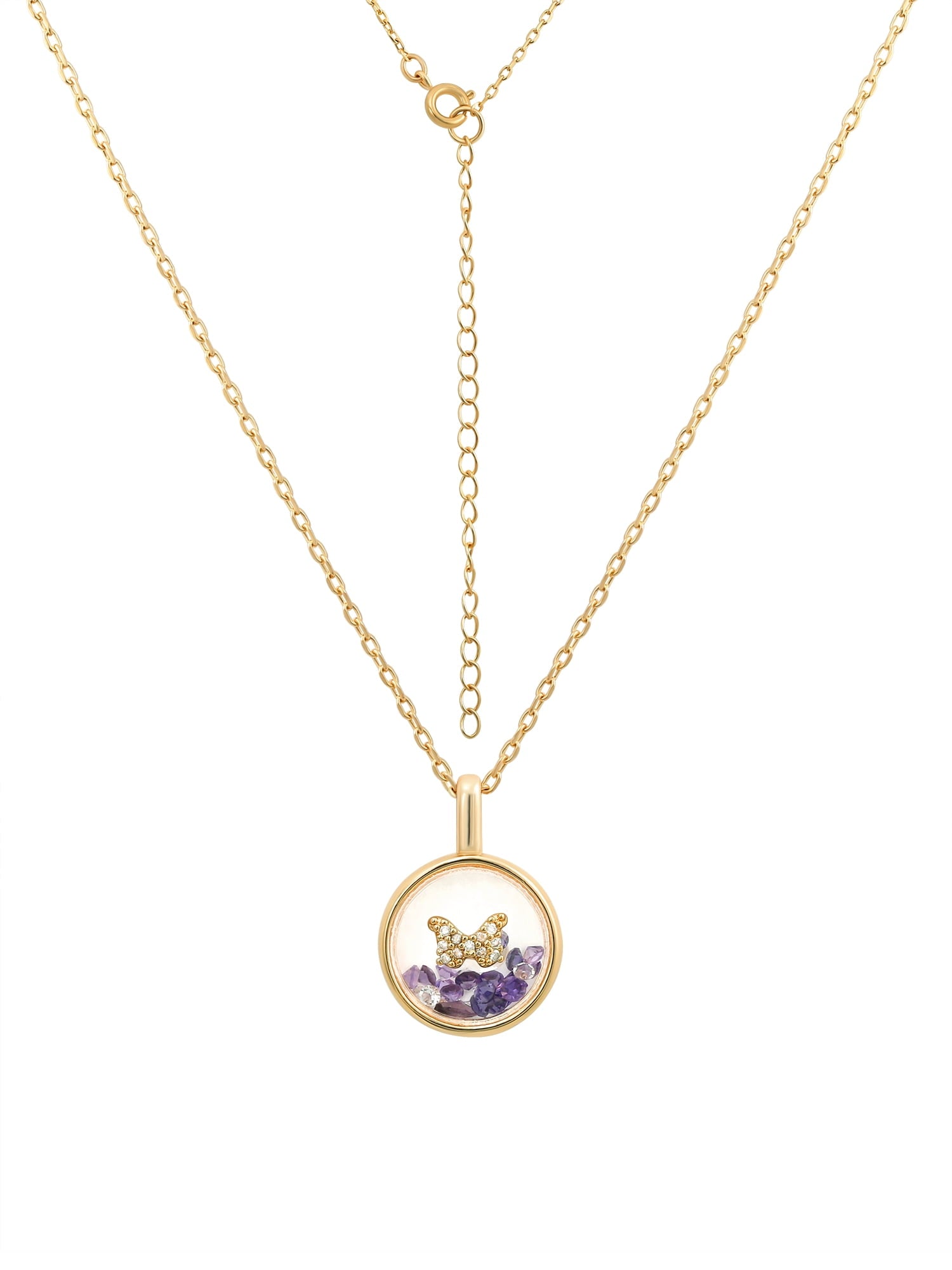 Believe by Brilliance Crystal and Cubic Zirconia Round Shaker Necklaces in 14KT Gold Flash Plated