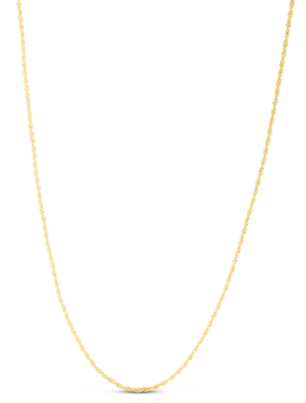 14K Yellow Gold 18in 1.5mm Diamond Cut Rope Chain with Lobster Clasp