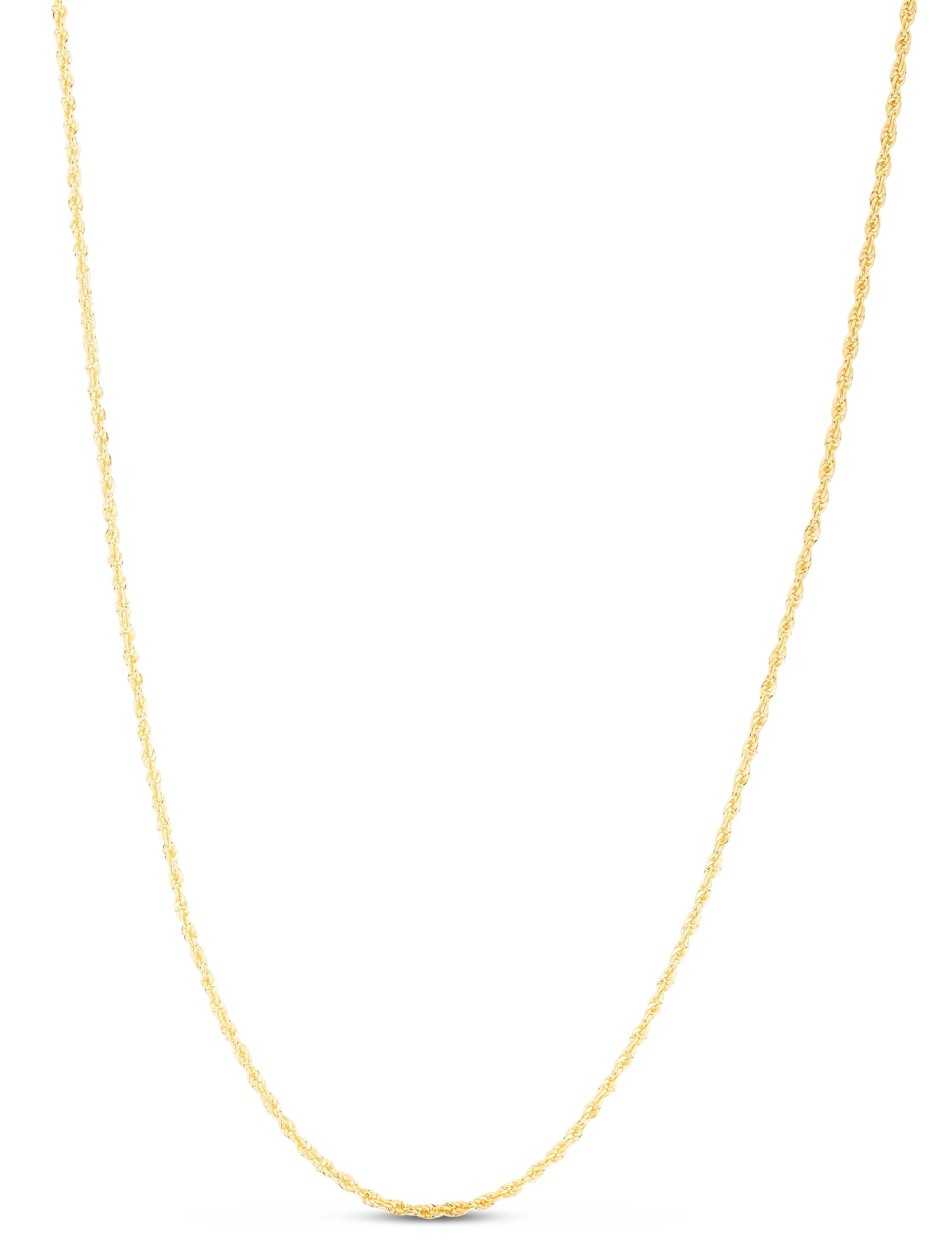 14K Yellow Gold 18in 1.5mm Diamond Cut Rope Chain with Lobster Clasp