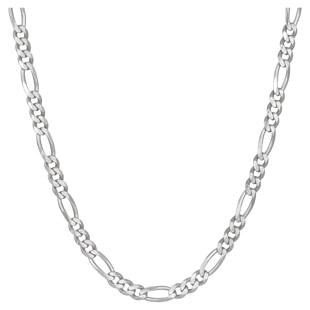 Brilliance Fine Jewelry Sterling Silver Figaro Necklace, 22 in, 3+1 Chain Pattern