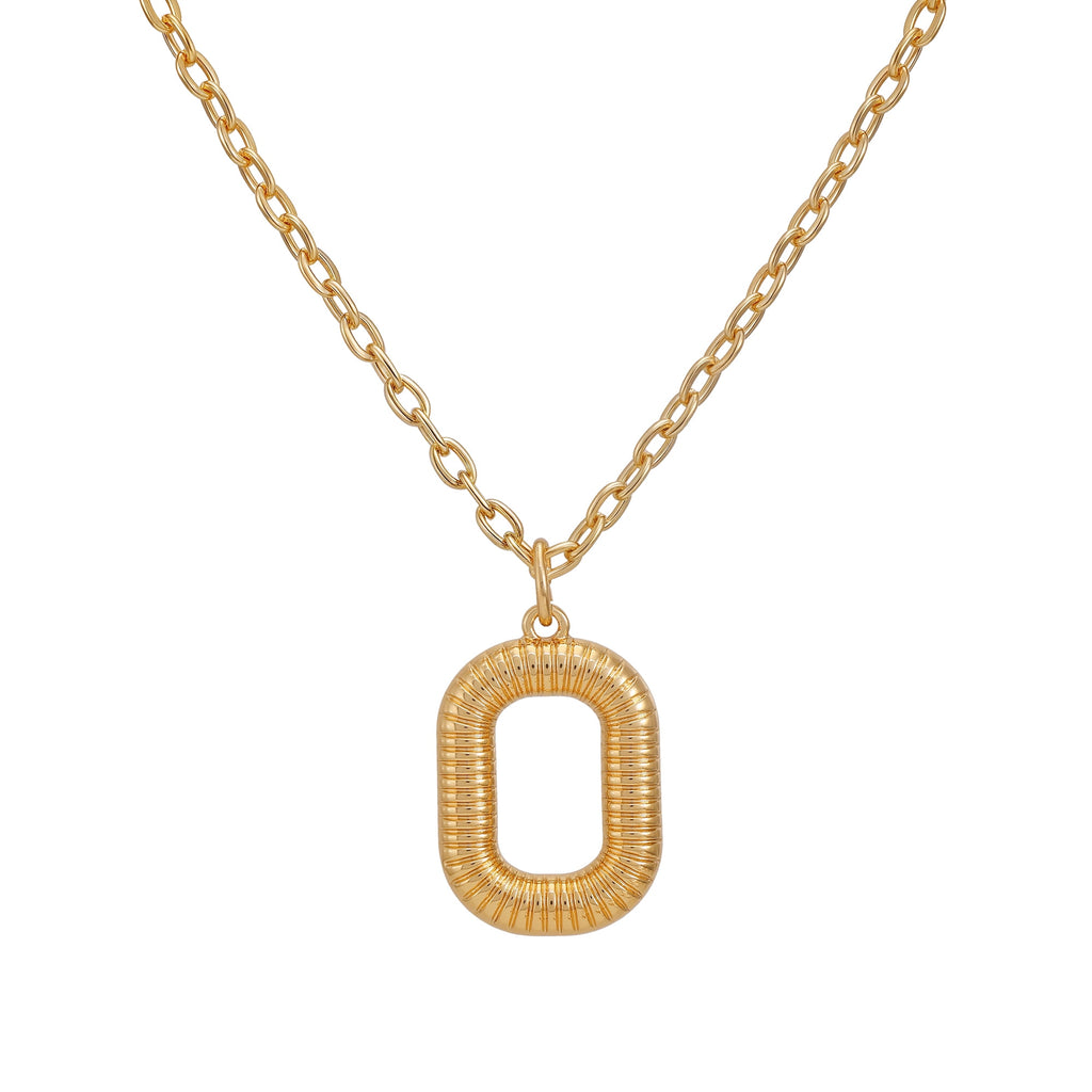 Time and Tru Women's Goldtone Initial O Necklace with Giftable Pouch